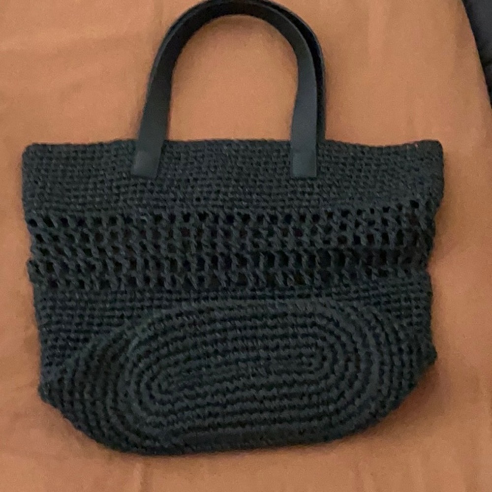 Banana Republic Black Tote Bag with Artisanal Design